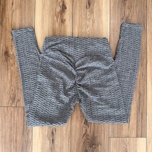 Textured Scrunch Butt Leggings Heather Grey Size M
